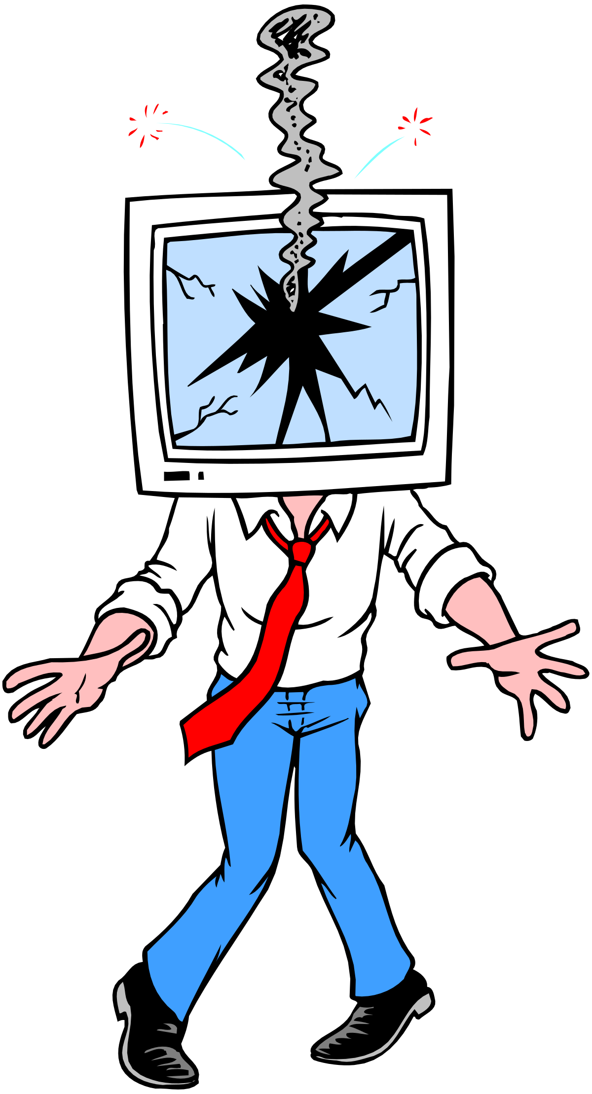 a man with a broken television head clip art png transparent Broken Television Head Man Clipart for Unique Visuals