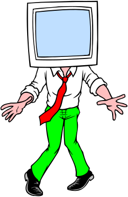 Businessman with Computer Head - Creative Clipart for Unique Projects
