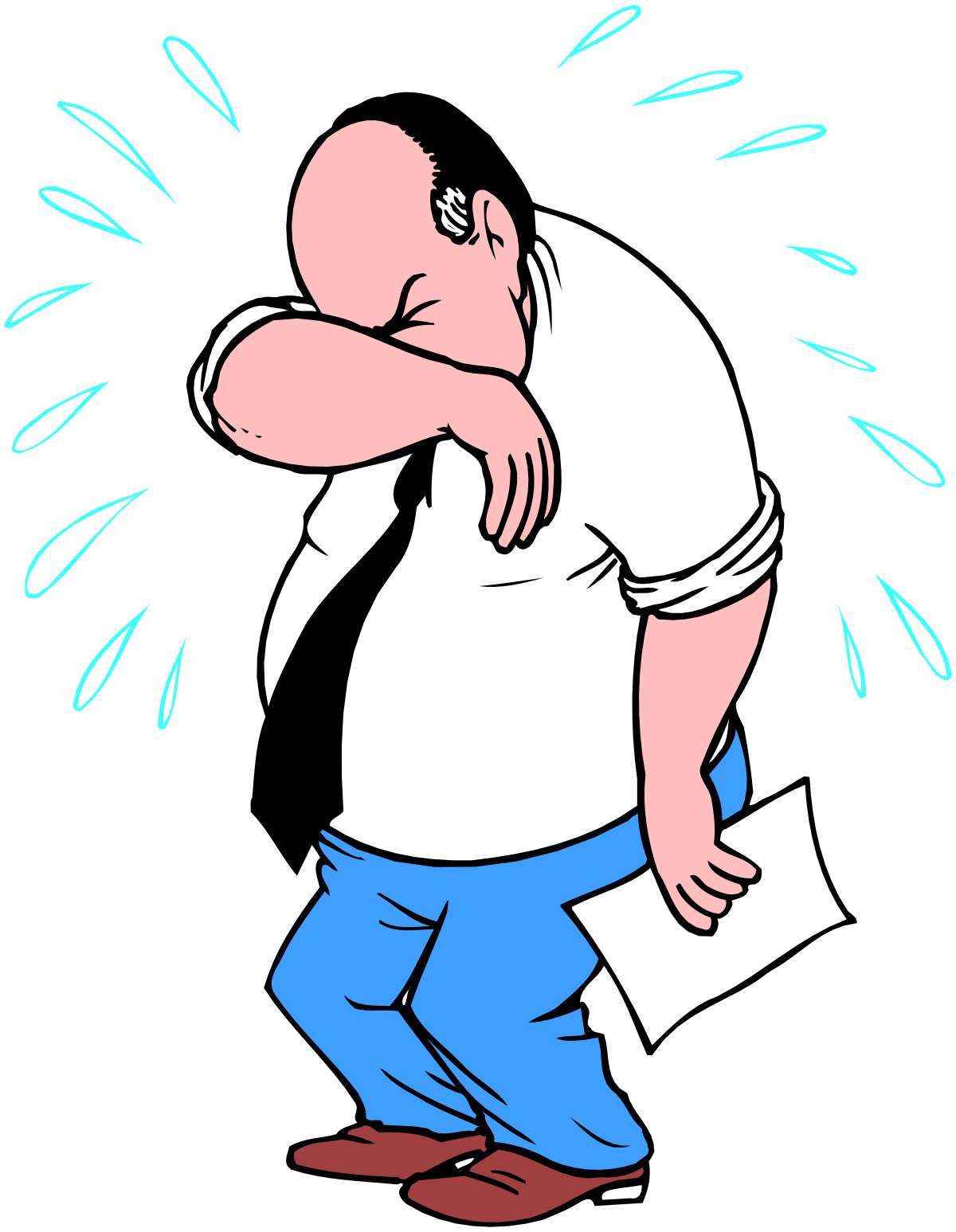 Man in White Shirt and Blue Pants Clipart for Dynamic Scenes