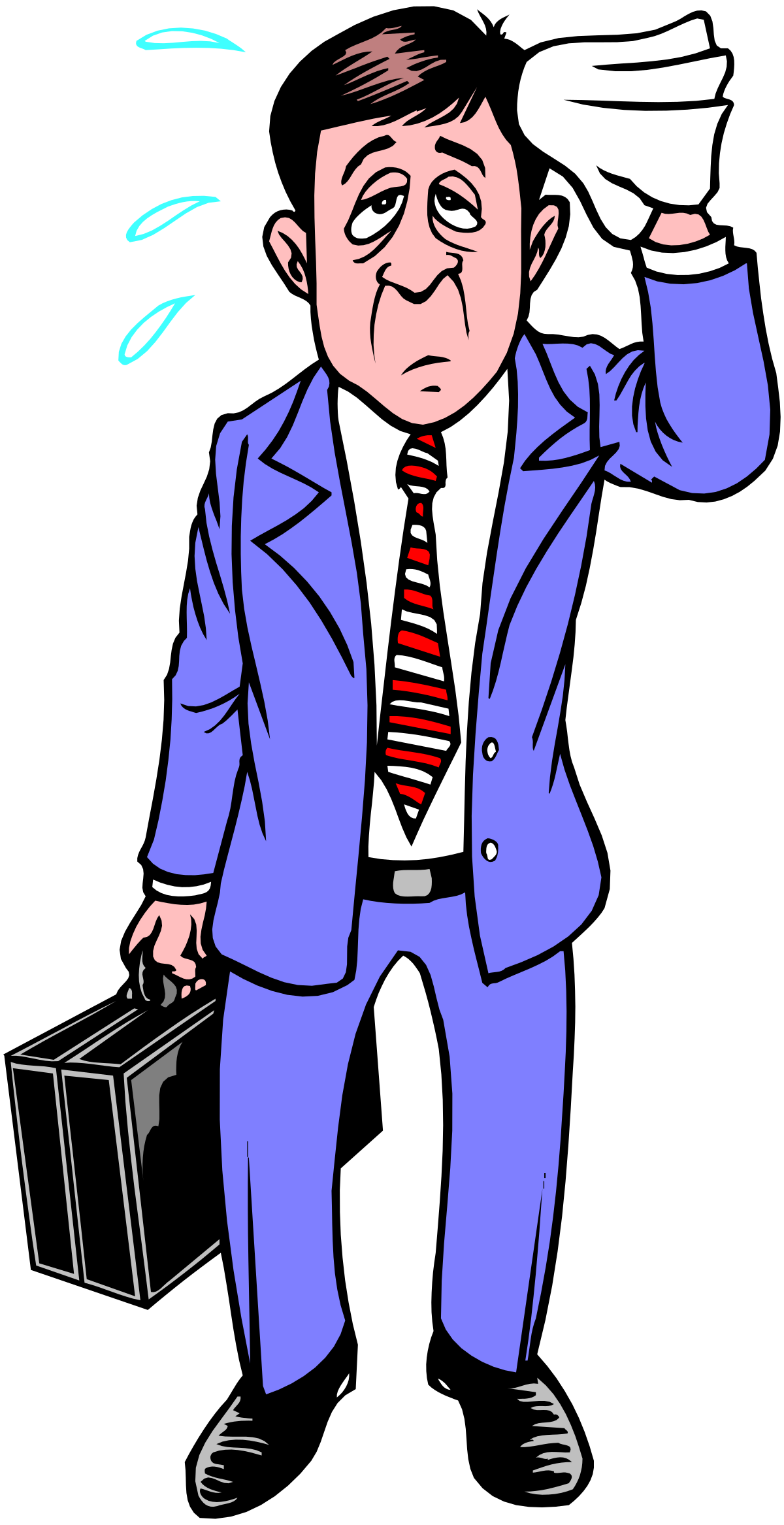 Businessman in Suit and Tie Holding Briefcase Clipart