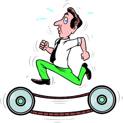 Cartoon Character Riding Hoverboard Clipart