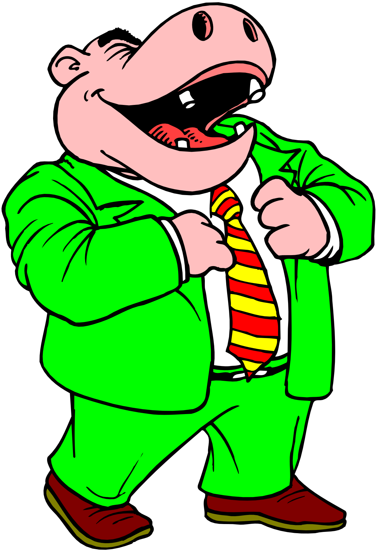 Cartoon Character in Suit and Tie Clipart - Professional and Playful