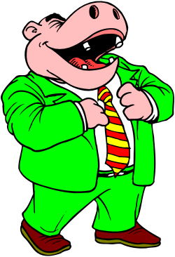 Cartoon Character in Suit and Tie Clipart - Professional and Playful