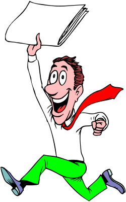 Cartoon Character Running with Sheet - Fun and Dynamic Clipart