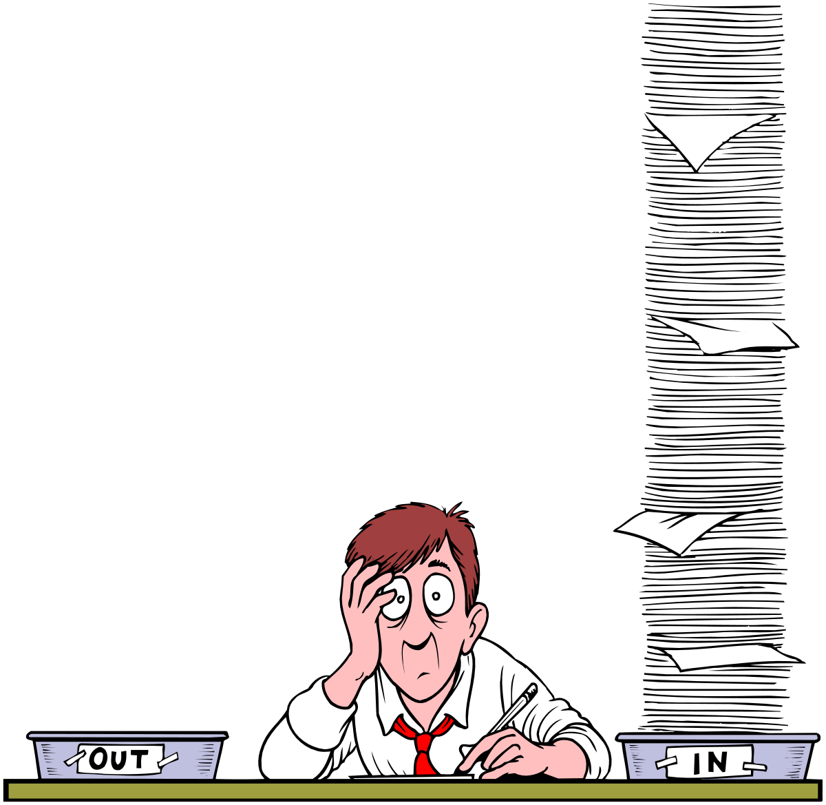 a man sitting at a desk with papers clip art png transparent Man at Desk with Papers Clipart - Perfect for Professional Illustrations