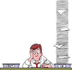 Man at Desk with Papers Clipart - Perfect for Professional Illustrations