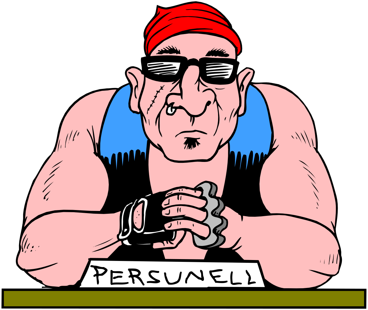 a man with a red banda and sunglasses clip art png transparent Man with Red Bandana and Sunglasses Clipart - Vibrant Character Illustration