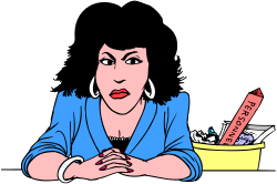 Woman Sitting at Table with Food Box Clipart - Perfect for Meals and Gatherings