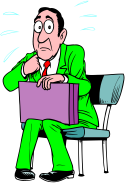 Businessman in Suit Sitting on Chair Clipart