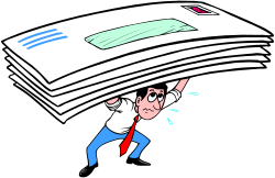 Man Carrying Stack of Papers - Ideal Clipart for Office and Business