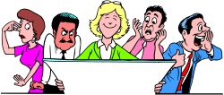 Group of People Engaged Around a Computer - Dynamic Clipart Scene