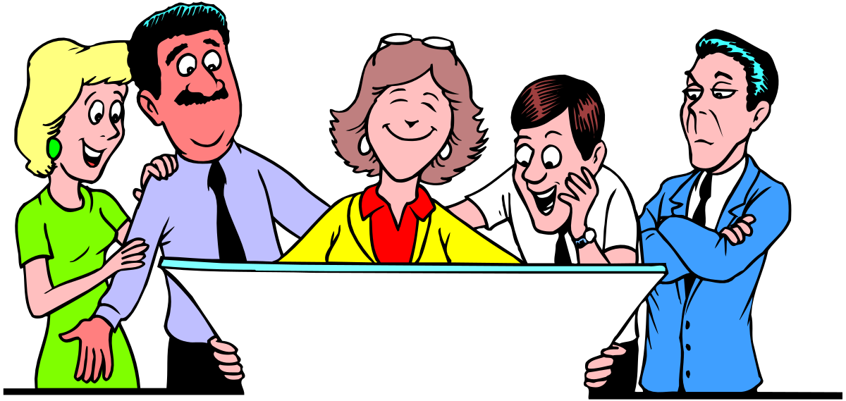 Group of People Observing Computer Clipart - Collaborative Technology Scene
