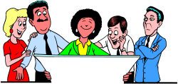 Group of People Engaged with Computer Clipart