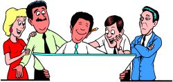 Group of People Engaged with Computer Clipart