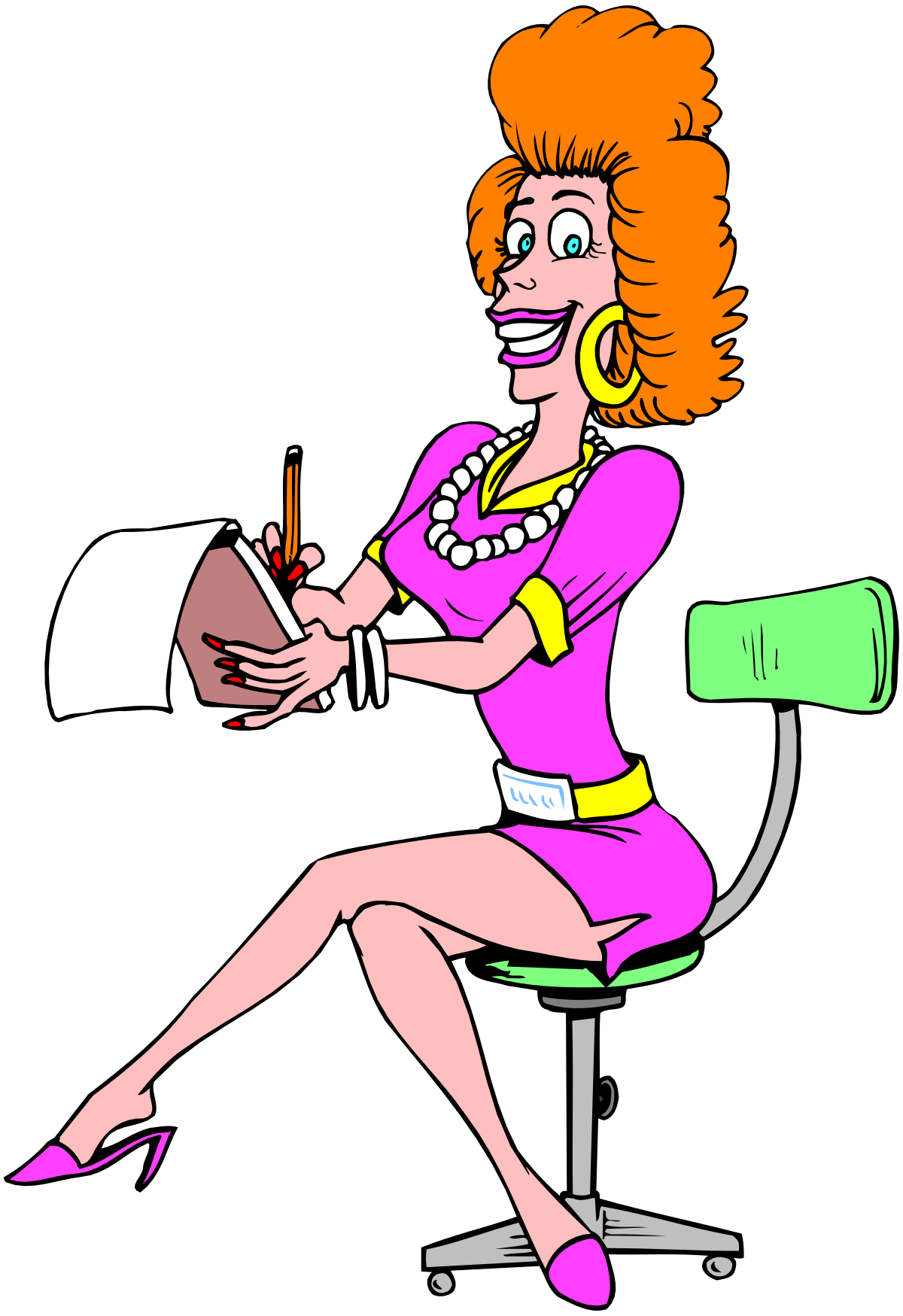 Woman Writing on a Chair - Engaging Clipart for Your Projects