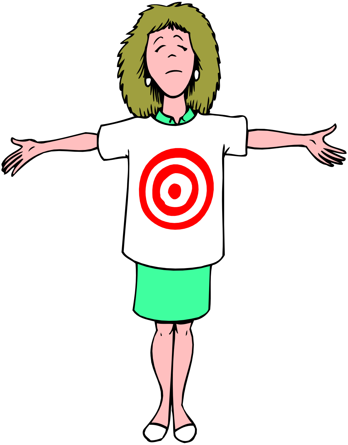 a girl with a target on her shirt clip art png transparent Girl with Target Shirt Clipart - Perfect for Fun Designs