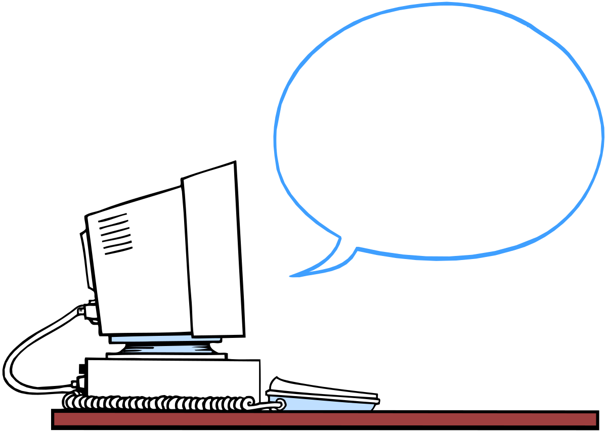 Computer with Speech Bubble Clipart  Perfect for Communication Themes