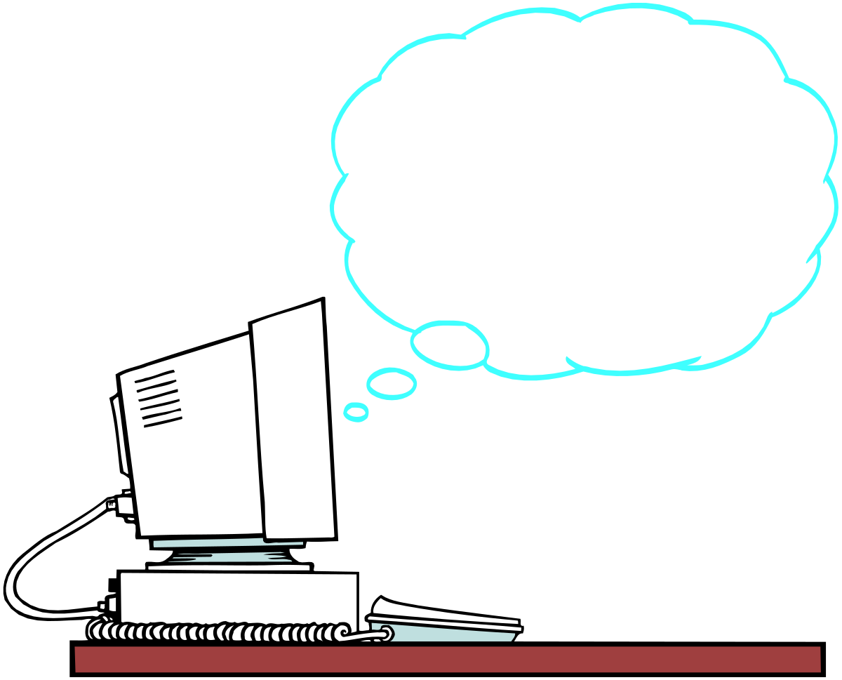 Computer with Thought Bubble Clipart - Creative Ideas and Concepts