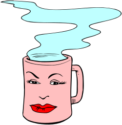 Woman's Face with Coffee Cup - Engaging Clipart for Your Projects