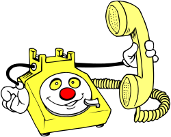 Clown Face Yellow Telephone Clipart for Fun Designs