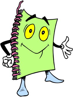 Green Notebook Smiley Face Clipart for Fun Designs