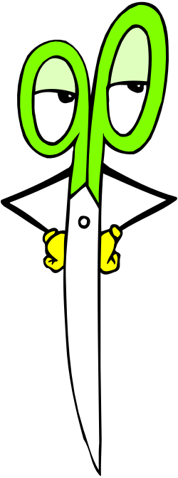 Green Scissors with Eyes - Fun Clipart for Creative Projects