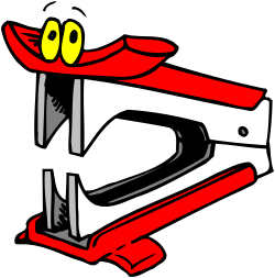 Red and White Object with Yellow Eye Clipart: Vivid and Playful Design