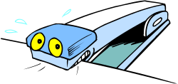 Cartoon Car with Yellow Eyes: Fun and Playful Clipart