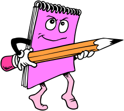 Cartoon Character Holding Pencil - Fun and Playful Clipart