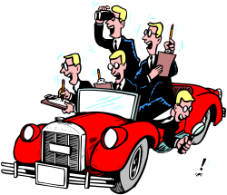 Cartoon Car with People: Fun Clipart for Dynamic Designs
