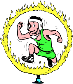 Man Running Through Fire - Dynamic Clipart for Bold Themes