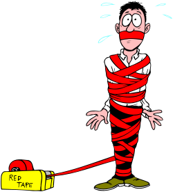 Cartoon Character with Tape Around Neck - Fun Clipart for Creative Projects