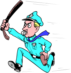 Cartoon Character Running with Baseball Bat - Dynamic Clipart