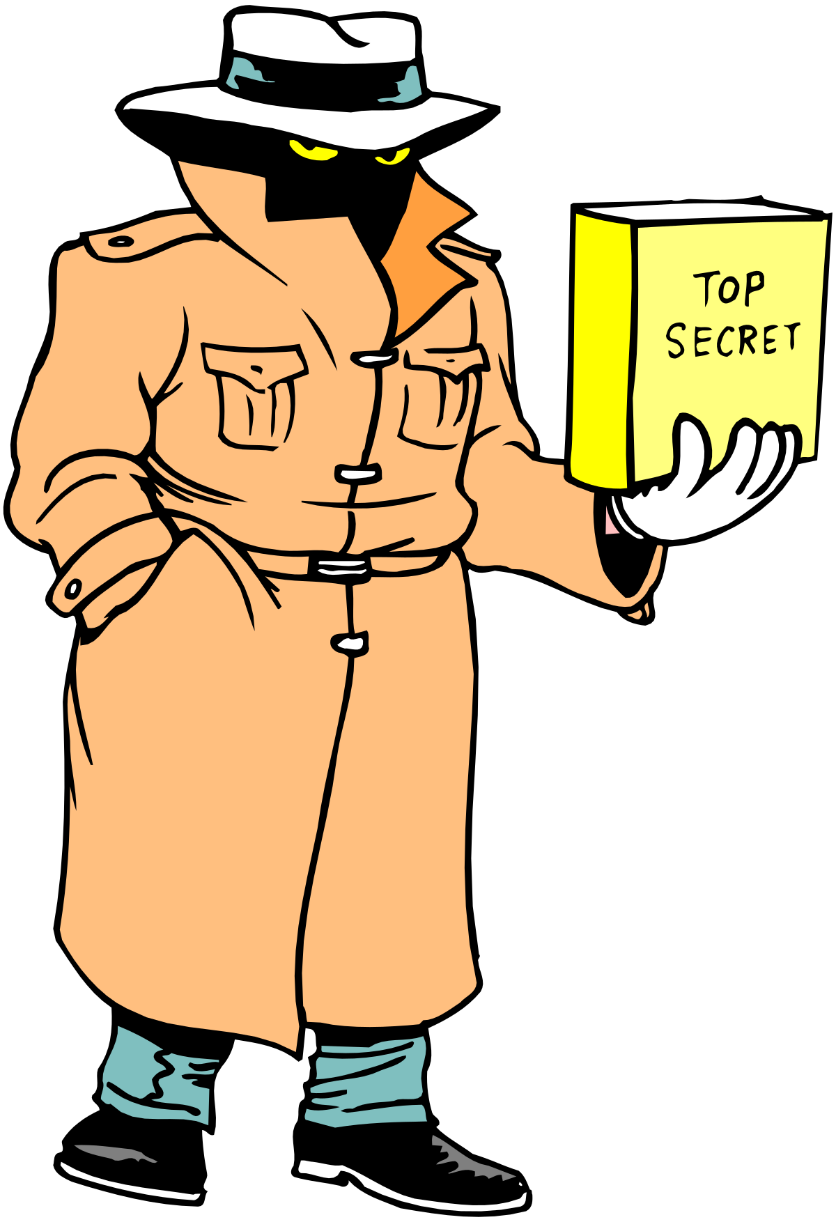 Trench Coat Man Holding Sign Clipart - Versatile and Engaging Visuals