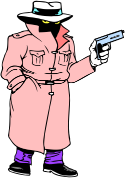 Man in Trench Coat Holding Gun - Dynamic Clipart Collection