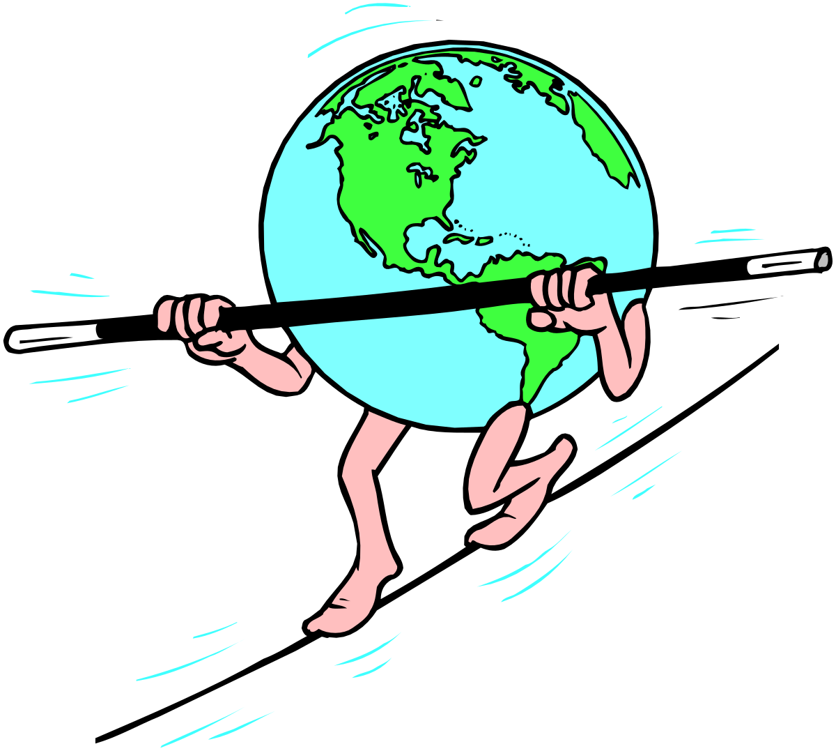 Earth on a Stick Clipart - Person Holding a Globe
