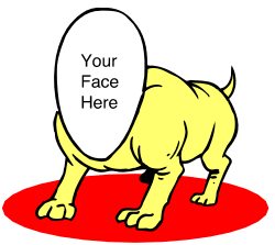 Yellow Dog with White Egg on Back - Playful Clipart Illustration