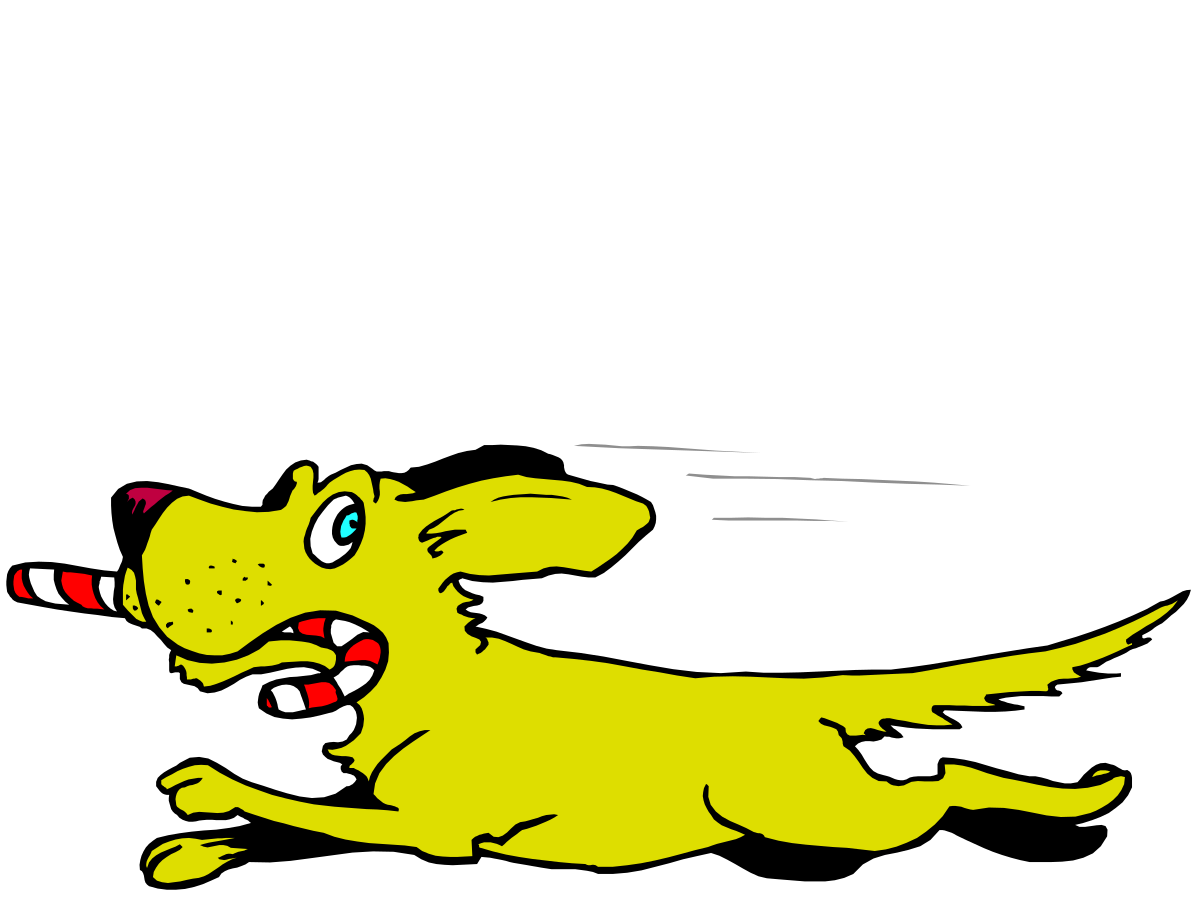Running Dog with Open Mouth Clipart - Energetic Pet Illustrations