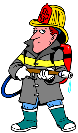 Firefighter with Fire Hose Clipart for Dynamic Designs