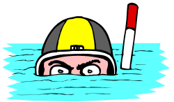 Wet Suit Adventure: Person with Tube in Water Clipart