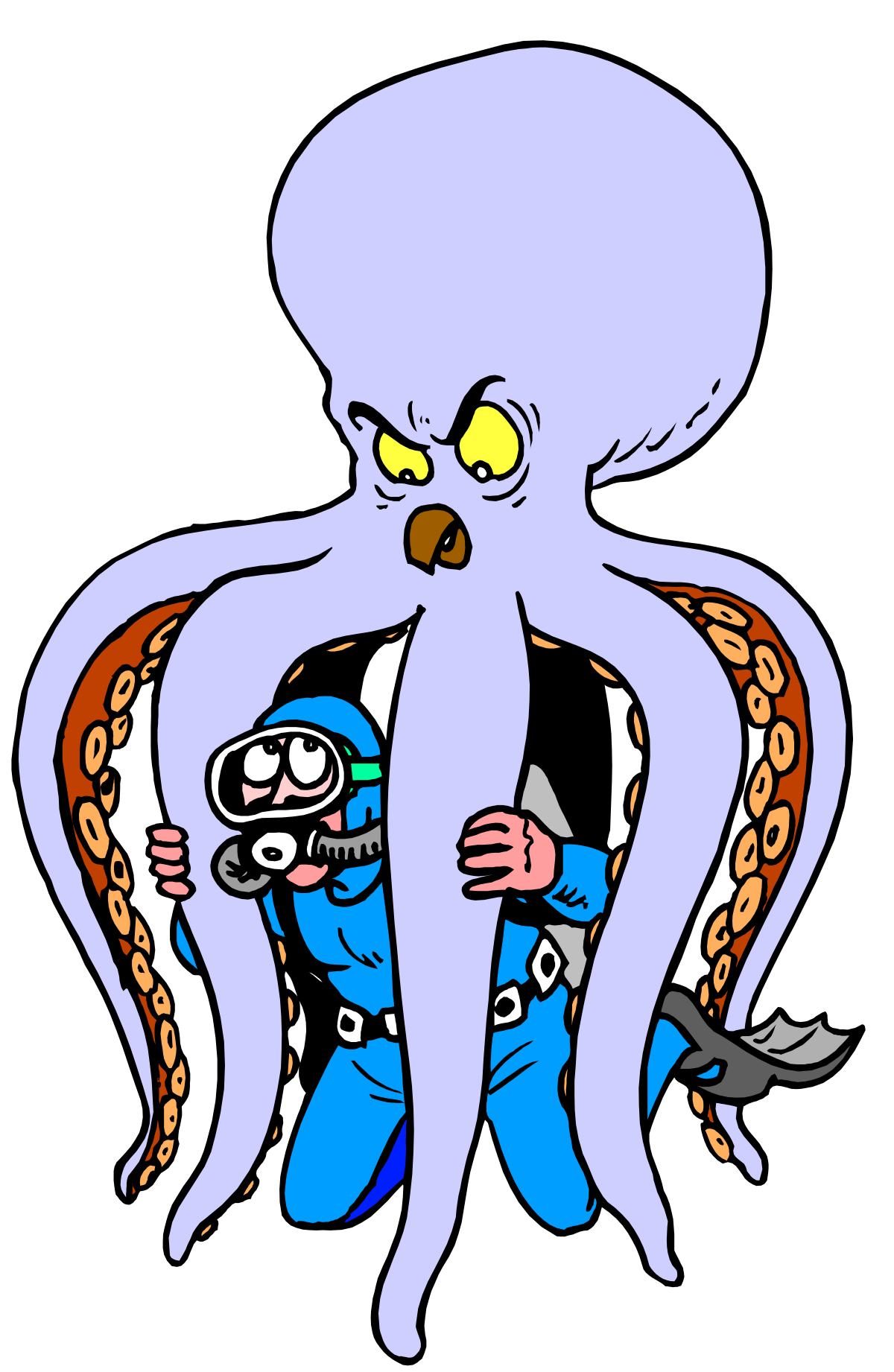 Octopus with Businessman Clipart: Unique Marine Adventure