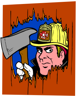 Fireman with Axe Clipart: Cartoon Style for Fun and Engagement