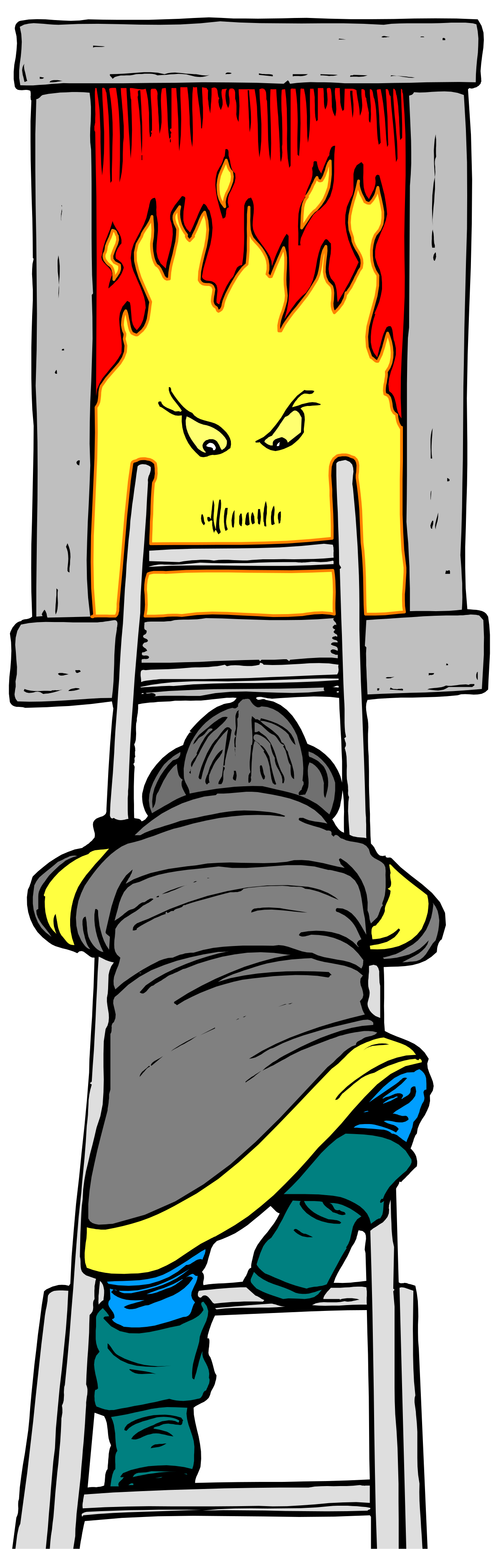 Cozy Fire Scene Clipart of a Person Sleeping