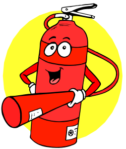 Cartoon Fire Exorcist Holding Paper Clipart - Vibrant and Eye-Catching Design