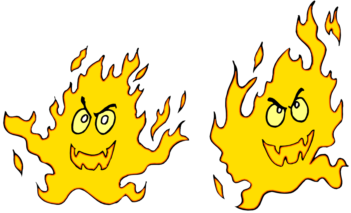Fire Faces with Eyes and Smile - Dynamic Clipart Collection
