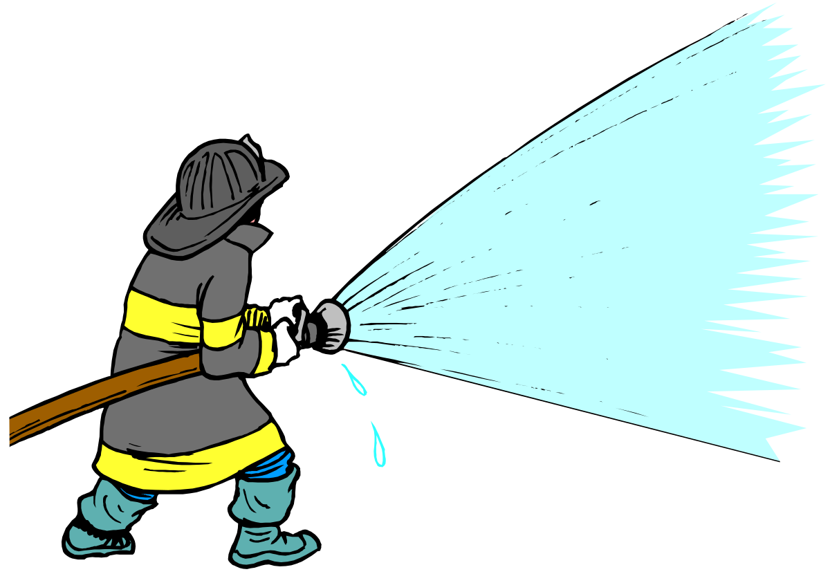a firefighter spraying water on a fire clip art png transparent Firefighter Spraying Water on Fire - Dynamic Emergency Clipart