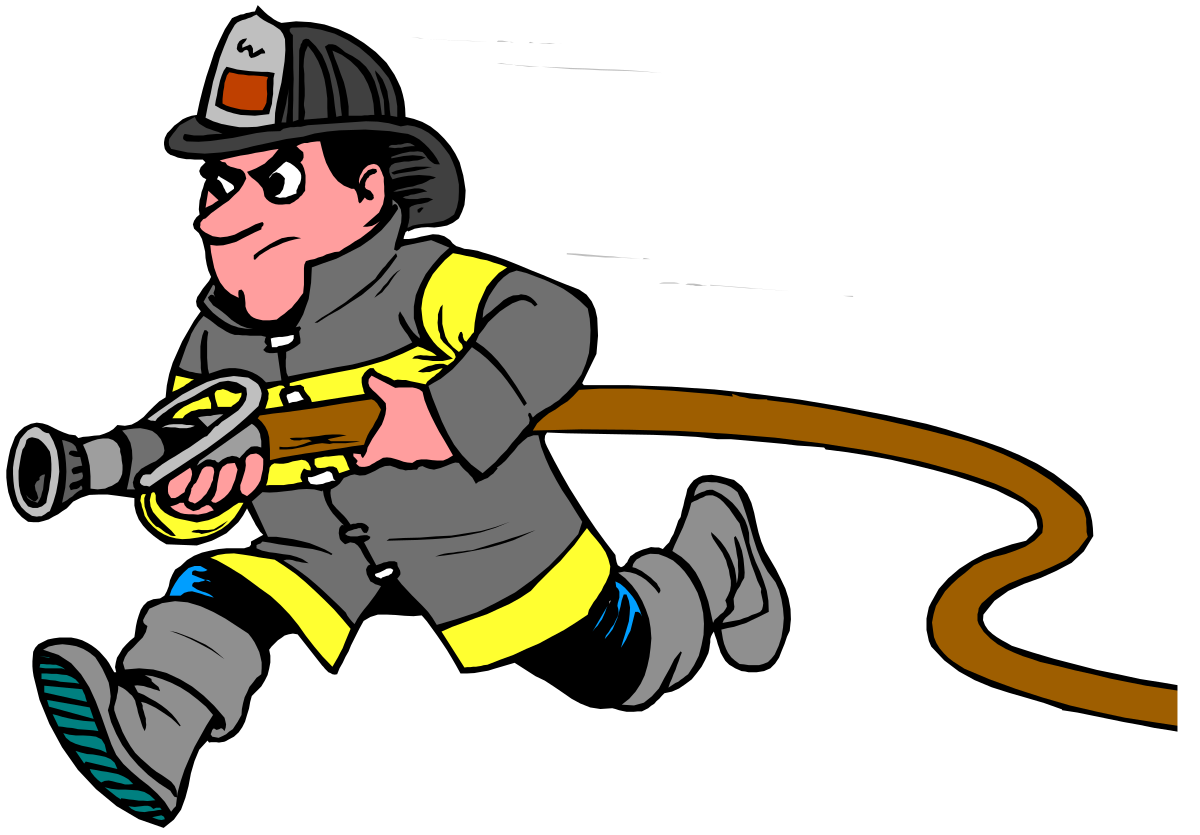 a firefighter running with a hose clip art png transparent Firefighter Running with Hose Clipart for Action-Packed Designs