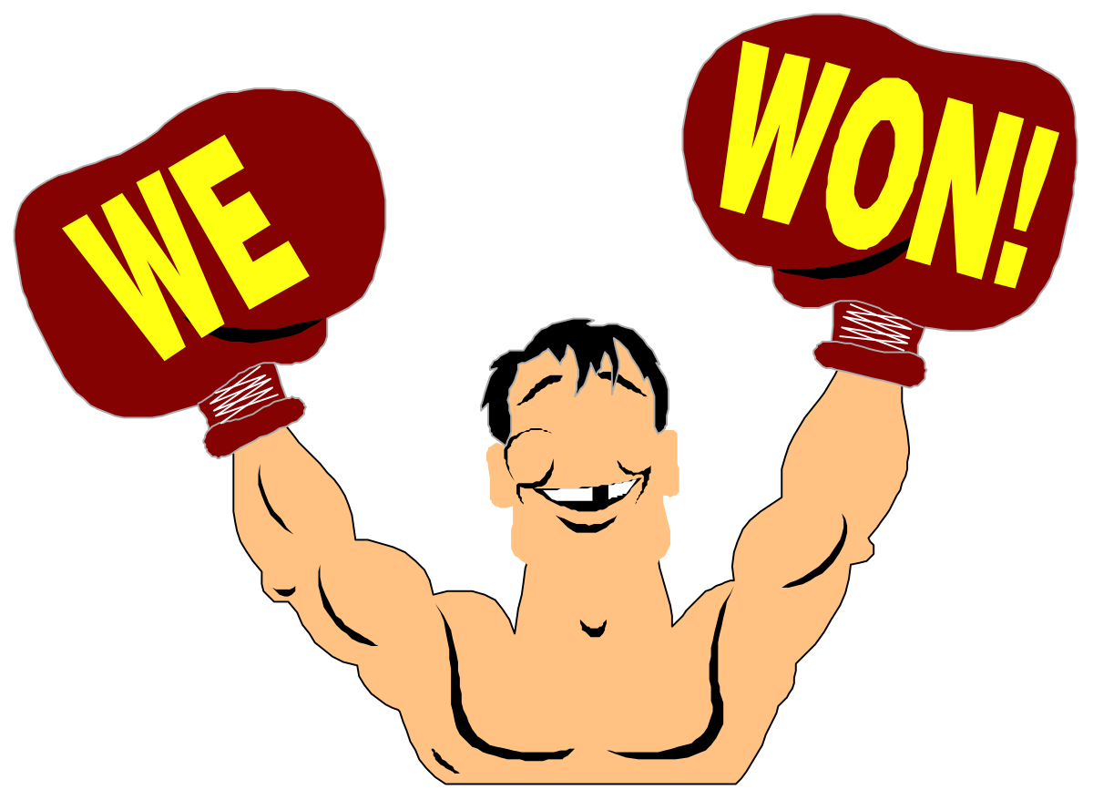 Boxing Gloves on Head: Humorous Clipart Illustration