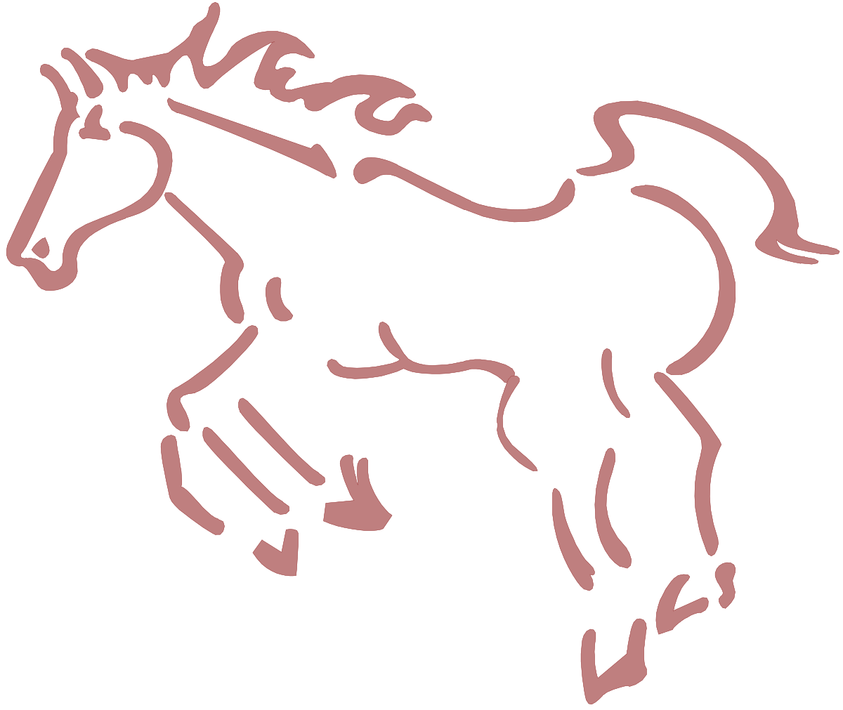 Horse Clipart with Pink Outline: Unique and Playful Visuals