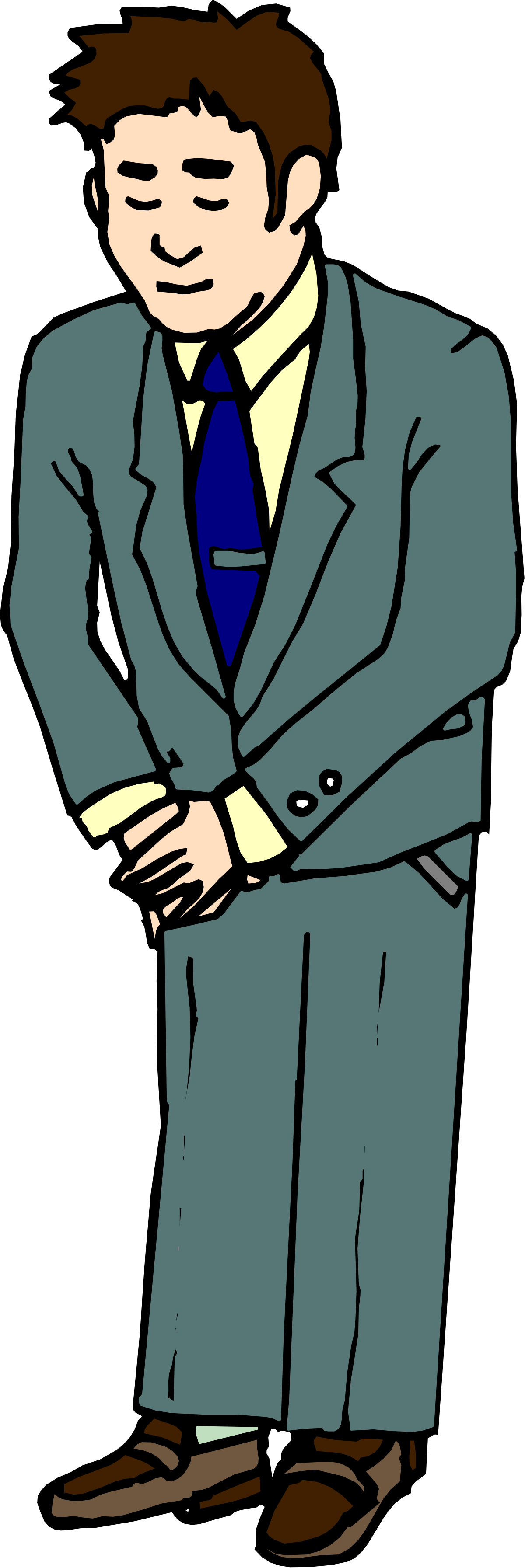 Businessman in Suit and Tie with Arms Crossed - Professional Clipart